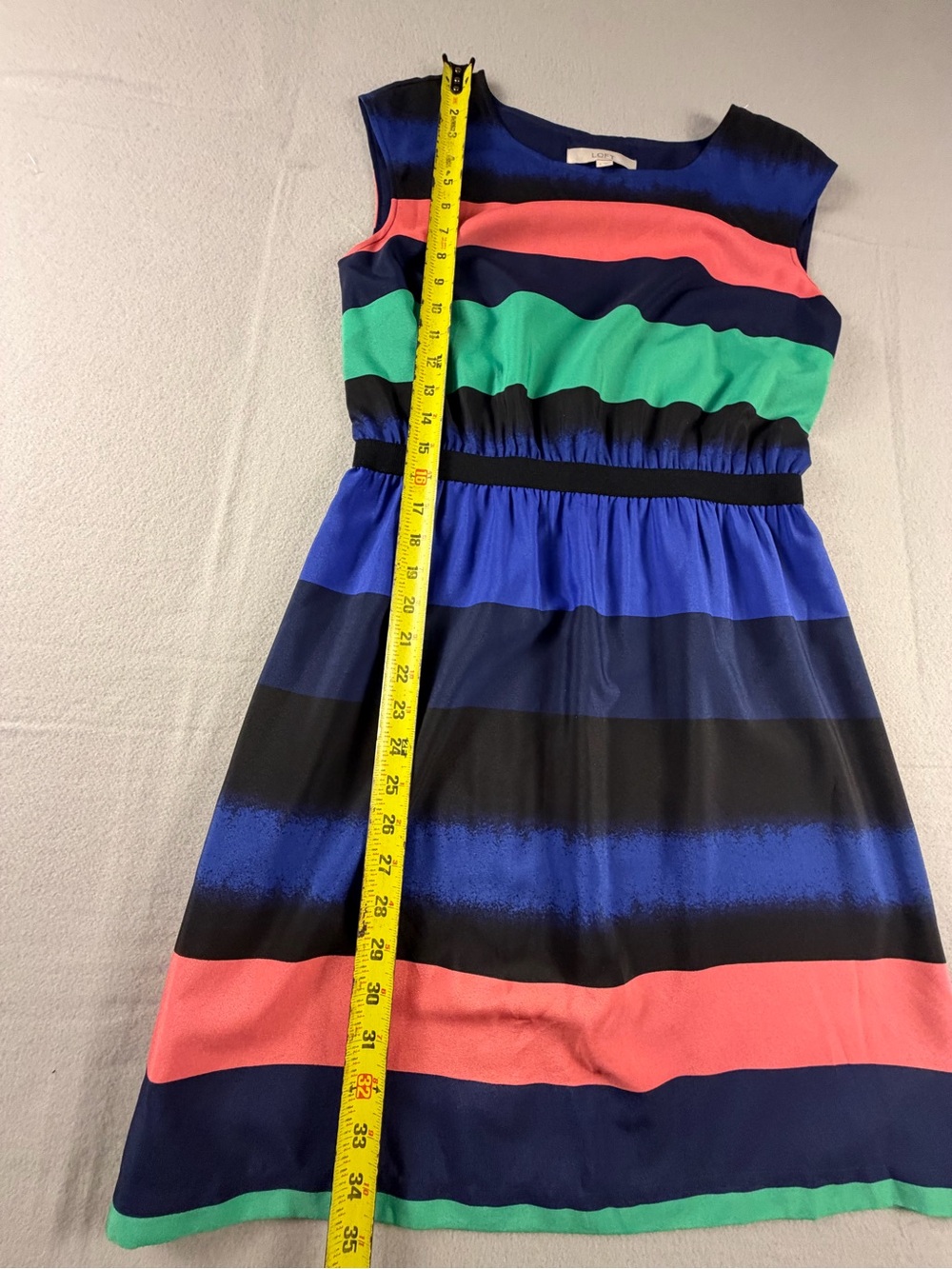 LOFT Colorblock Dress in Navy, Bright Blue & Coral - Picture 2 of 7